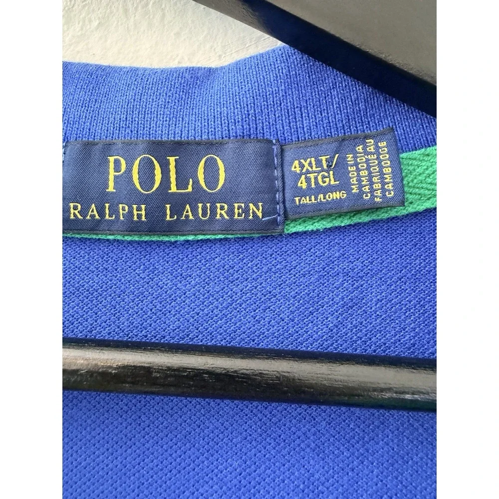 Polo Ralph Lauren Mens Polo Shirt 4XLT Blue Green Yellow Big Pony #3